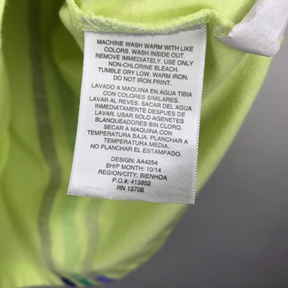 Kids • ADIDAS • Neon LOVE Glitter Graphic Tee SZ 6 - Picture 5 of 6